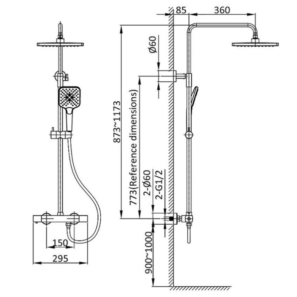 Душевая система Vincea Next Черный матовый — изображение 5