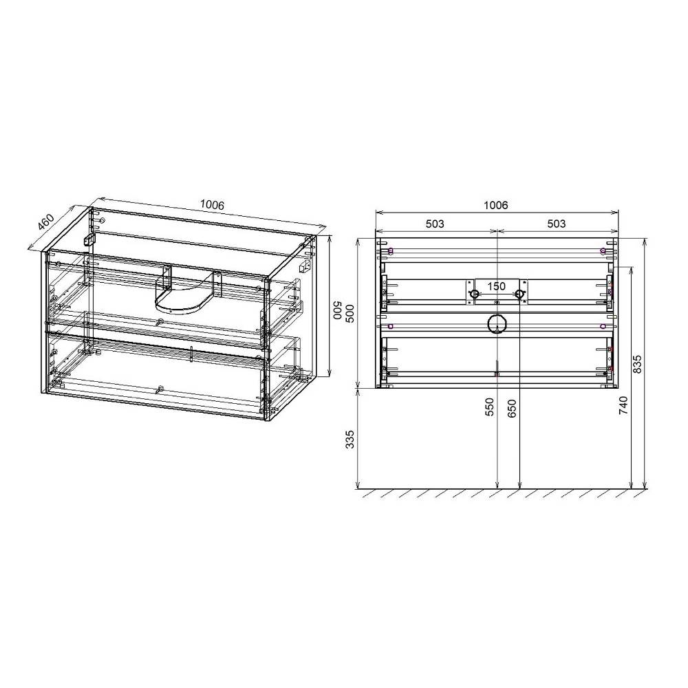 Тумба подвесная Vincea Gio 100 Дуб натуральный — изображение 4