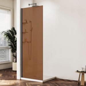 Душевая перегородка Vincea Walk-In Вороненая сталь / Янтарное
